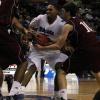 Steve McWhorter wrestles for a loose ball.