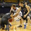 Jake Kitchell fights for a loose ball.