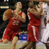 Catie O'Leary drives to the basket.