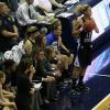 Deja Mattox inbounds the ball in front of the Sycamore bench.