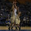 Sadie Oyer double teamed in the low post.