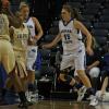 Nikki Gunning and Sadie Oyer playing second half defense.