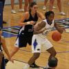 Shannon Thomas defends EIU's Mariah King in the paint.