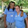 Joy Marshall and Coach Riedeman at the Big Blue Booster Club picnic.